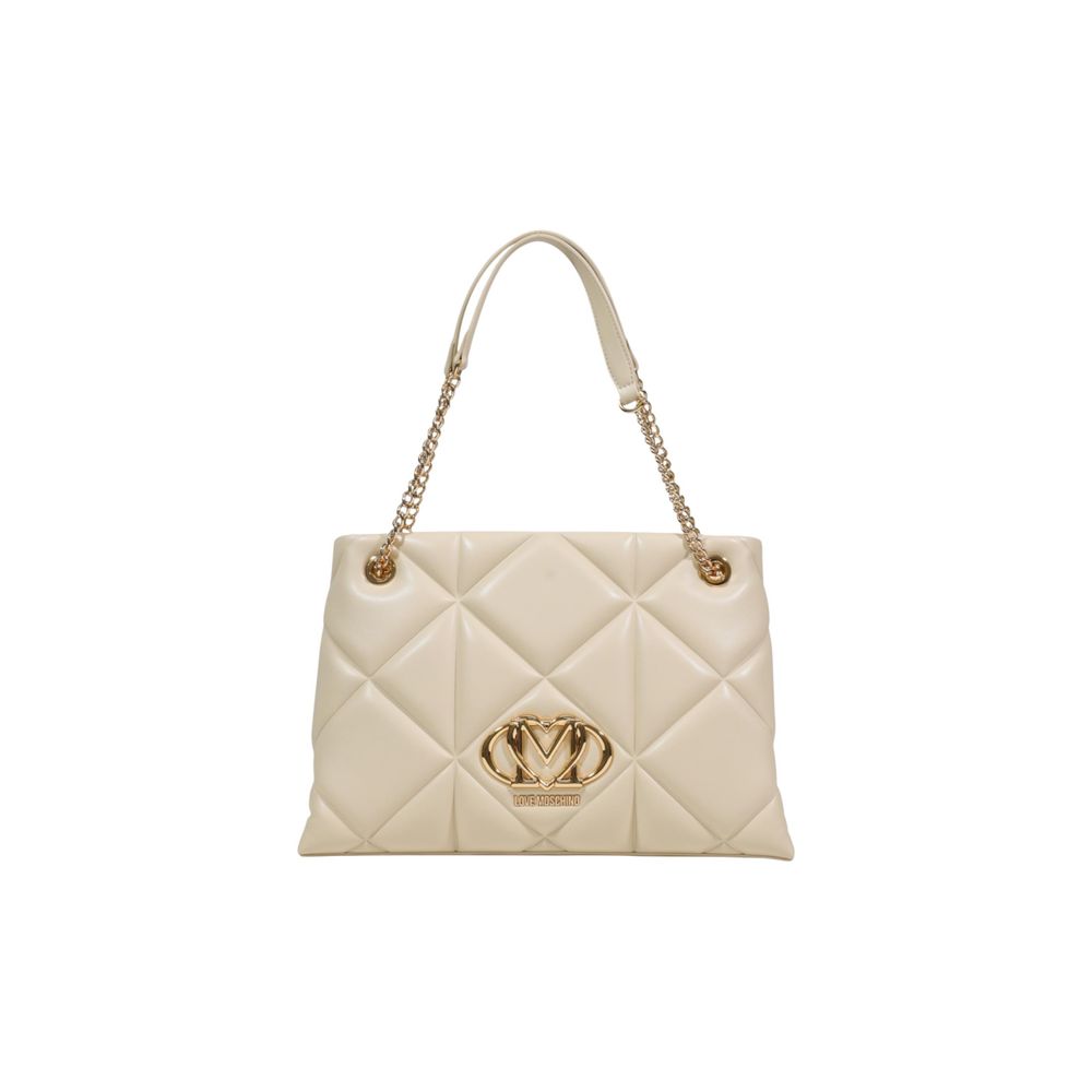 Beige Artificial Leather Handbag