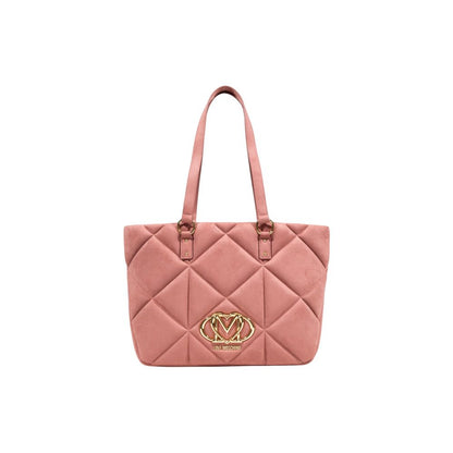 Pink Suede Leather Handbag