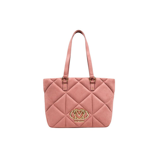Pink Suede Leather Handbag