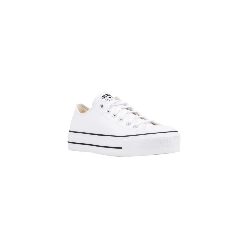 White Leather Platform Sneakers