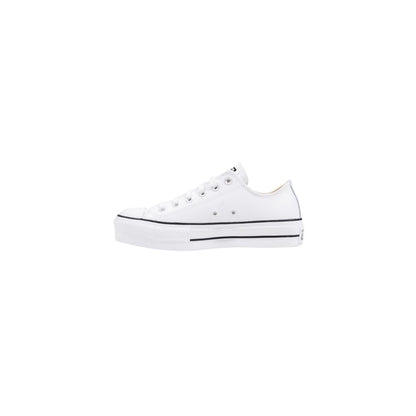 White Leather Platform Sneakers