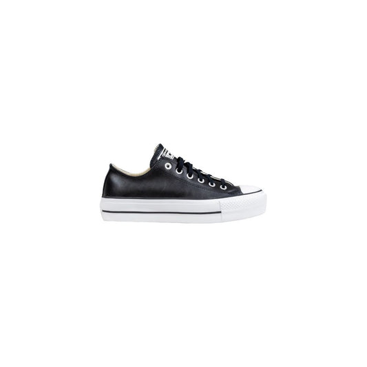 Black Leather Low Top Sneakers