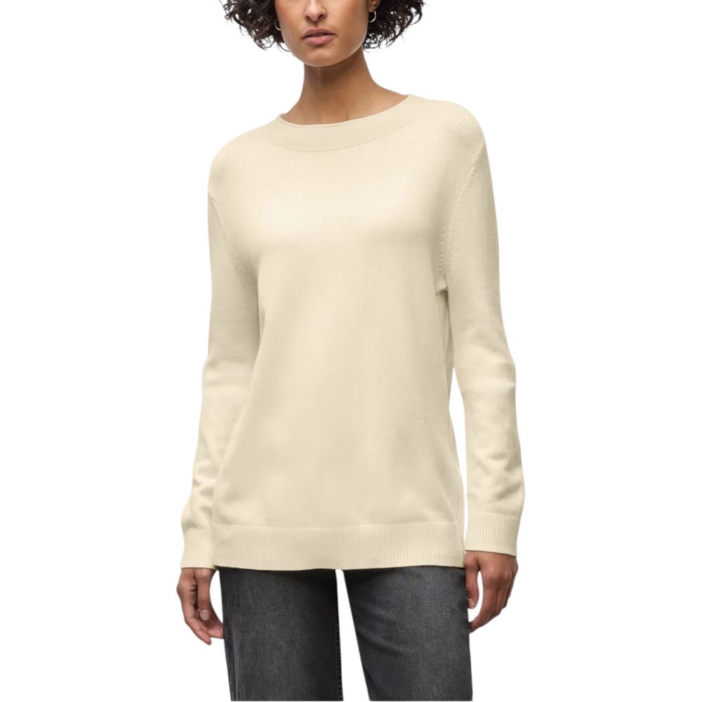 Cream Polyester Sweatshirt