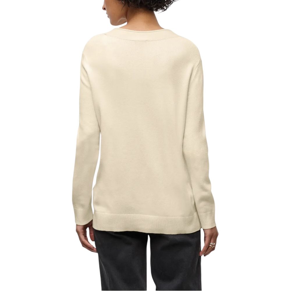 Cream Polyester Sweatshirt