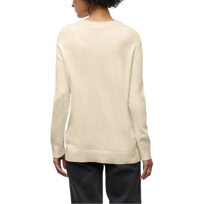 Cream Polyester Sweatshirt