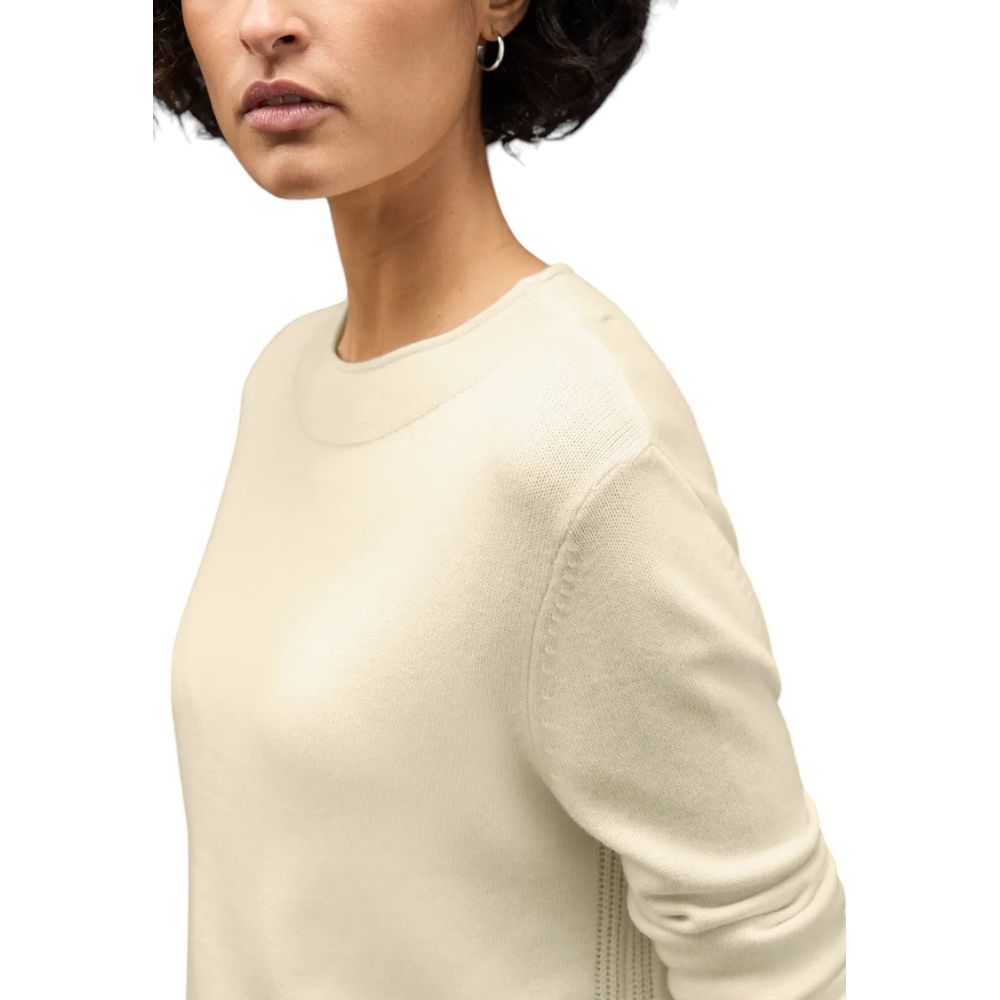 Cream Polyester Sweatshirt