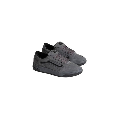 Gray Suede Leather Low Top Sneakers