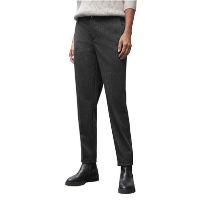 Black Polyester Chino Pants