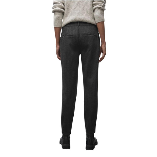 Black Polyester Chino Pants