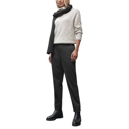 Black Polyester Chino Pants