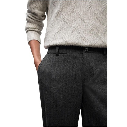 Black Polyester Chino Pants