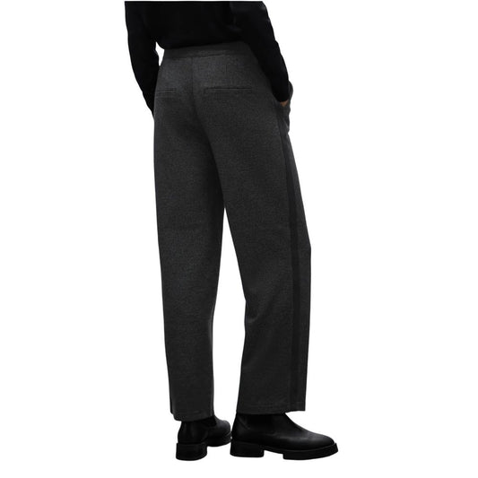 Black Viscose Casual Pants