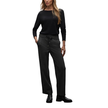 Black Viscose Casual Pants