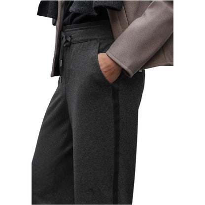 Black Viscose Casual Pants