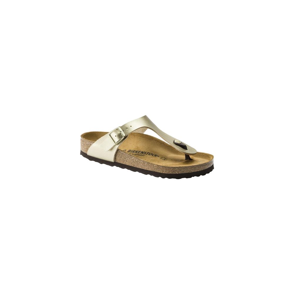 Gold Synthetic Flat Sandals
