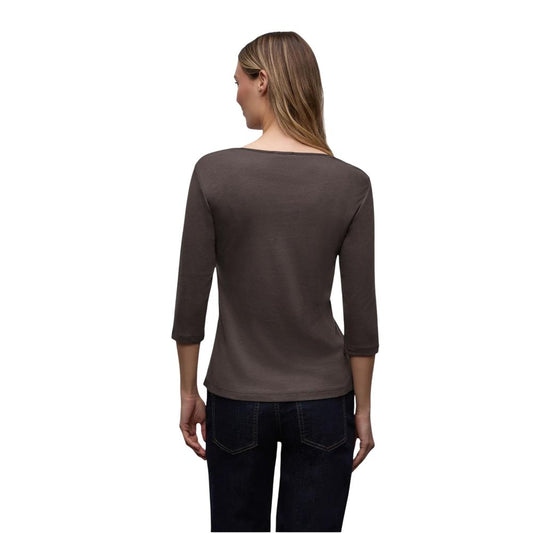 Brown Cotton Long Sleeve T-Shirt