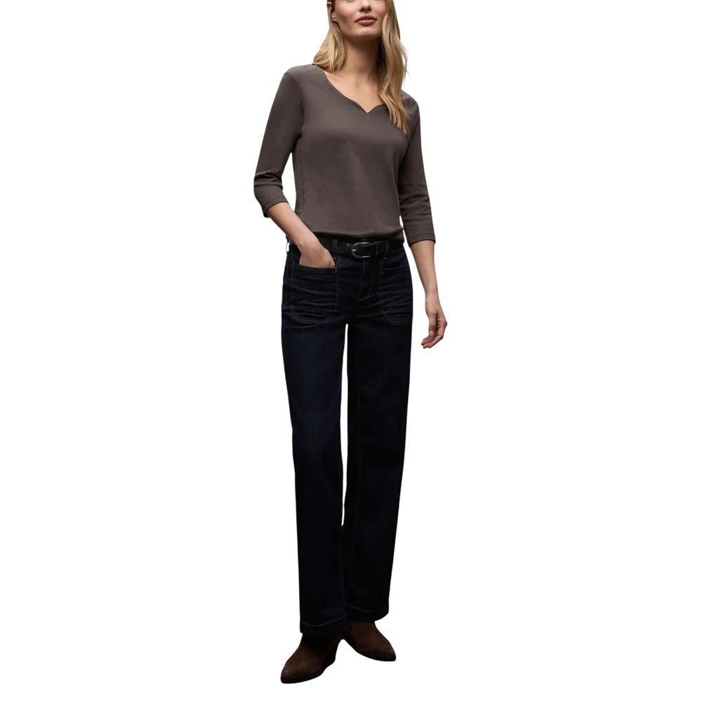 Brown Cotton Long Sleeve T-Shirt