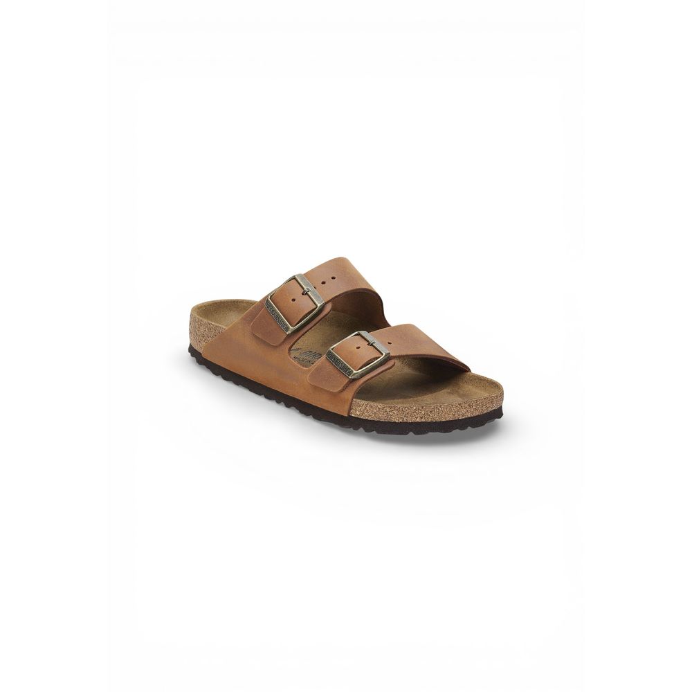 Brown Leather Flat Sandals