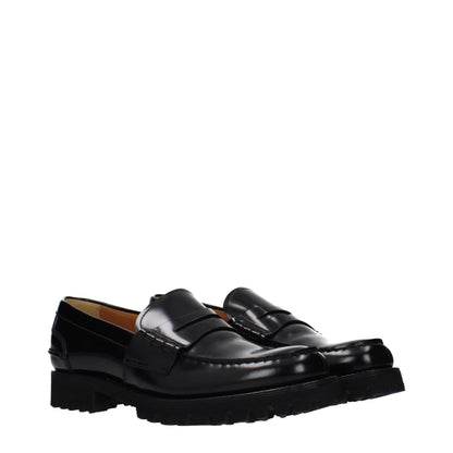 Black Leather Slip-On Loafers