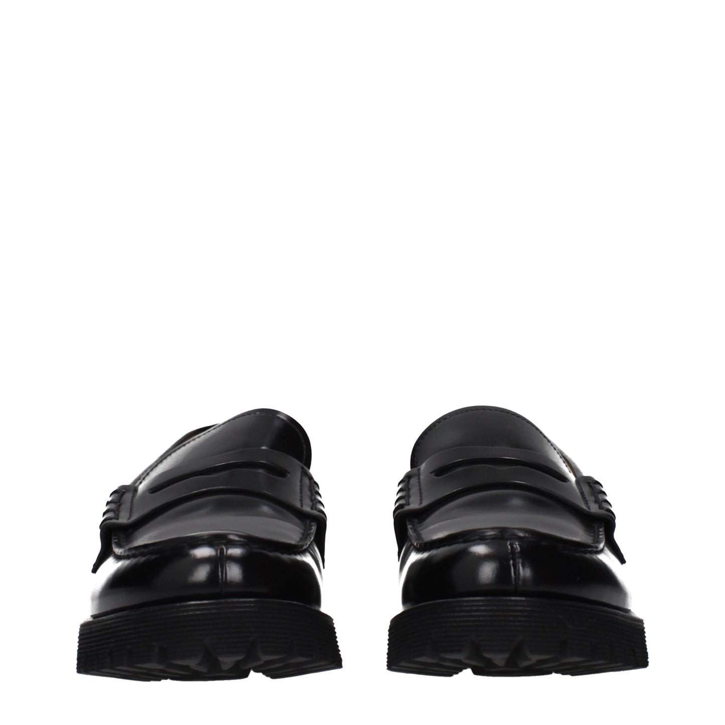 Black Leather Slip-On Loafers