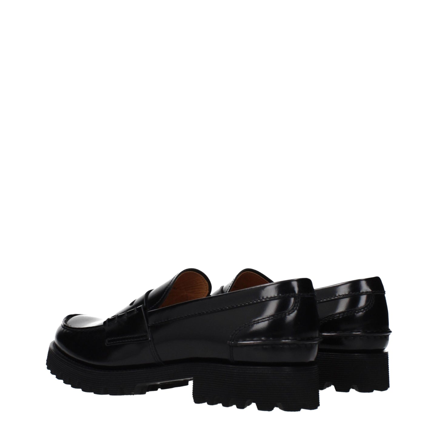 Black Leather Slip-On Loafers