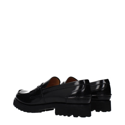 Black Leather Slip-On Loafers