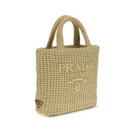 Beige Raffia Handbag