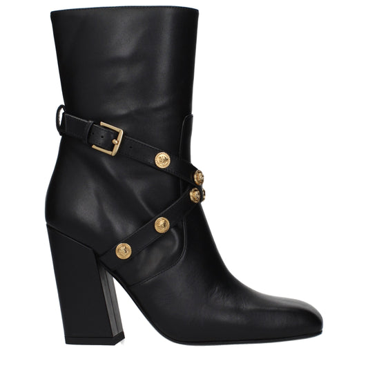 Black Leather Ankle Boots
