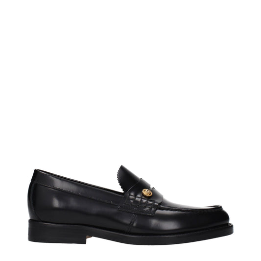 Black Leather Slip-On Loafers
