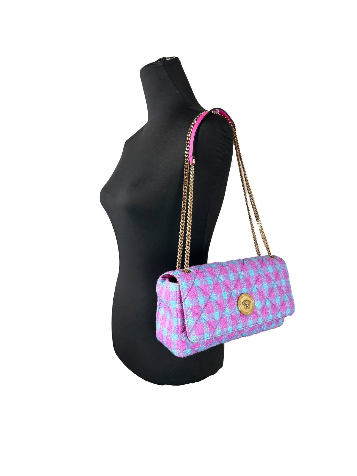 Versace Wool Lurex Medium Shoulder Crossbody Bag