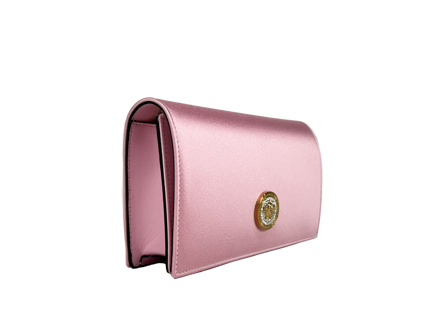 Versace Medusa Crystal Satin Mini Chain Crossbody Bag Purse