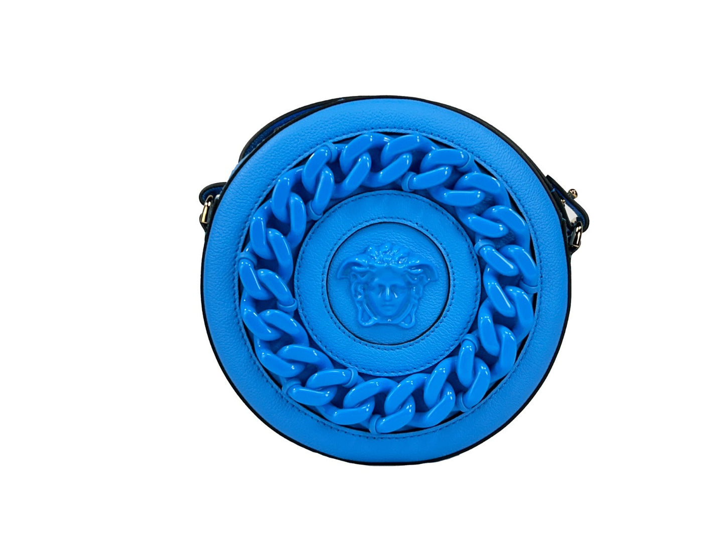 Versace Round Disco Leather Camera Case Crossbody Bag