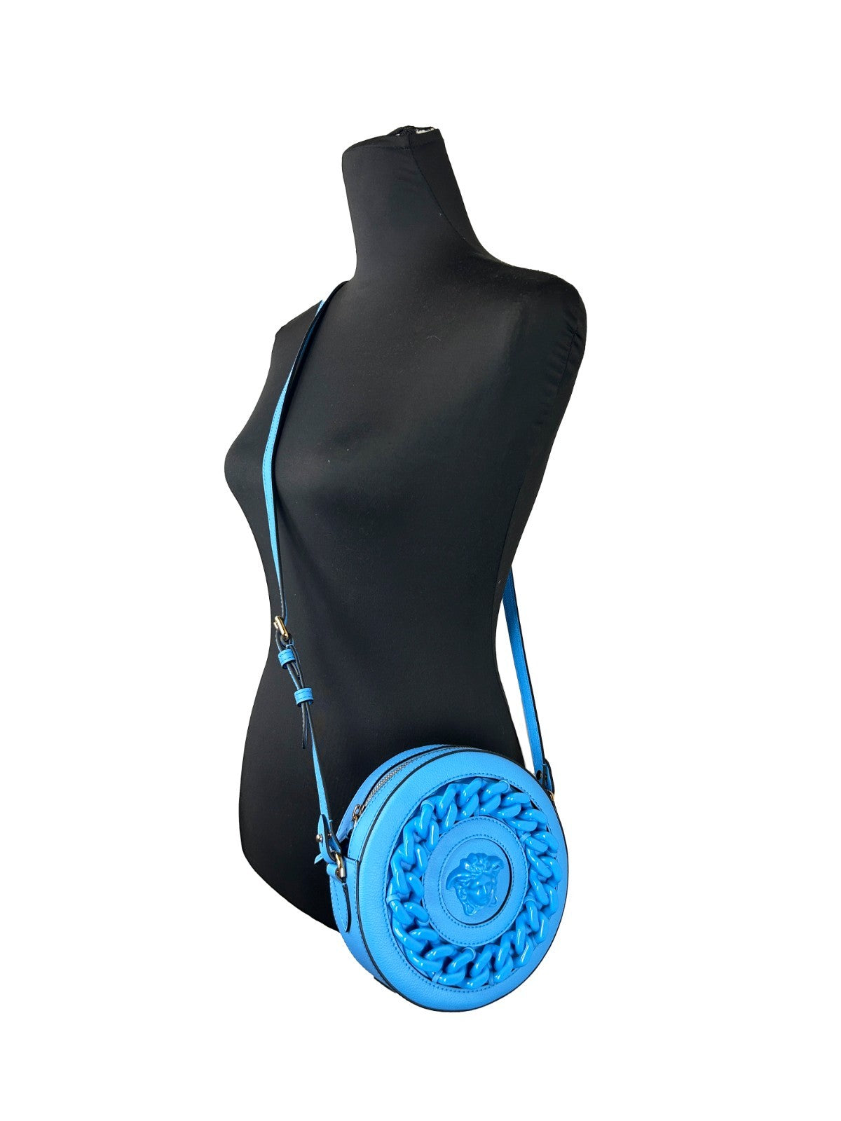 Versace Round Disco Leather Camera Case Crossbody Bag