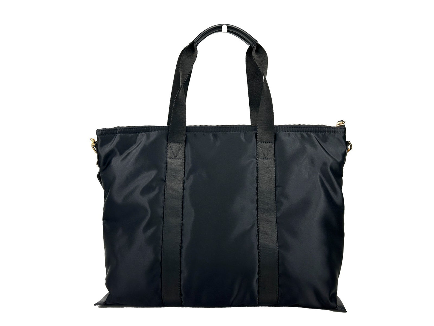 Versace Black Nylon Fabric La Medusa Shoulder Tote Bag