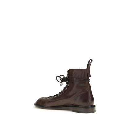 Brown Calf Leather Bos Taurus Lace-Up Boots