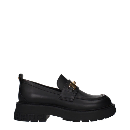 Black Leather Slip-On Loafers