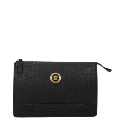 Black Leather Clutch Bag