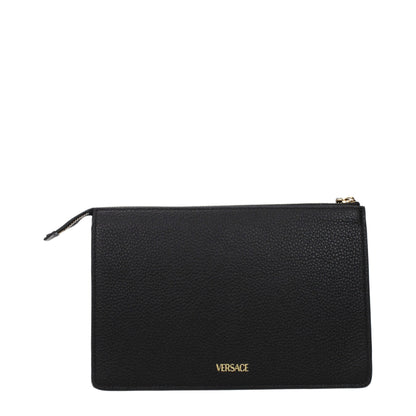 Black Leather Clutch Bag