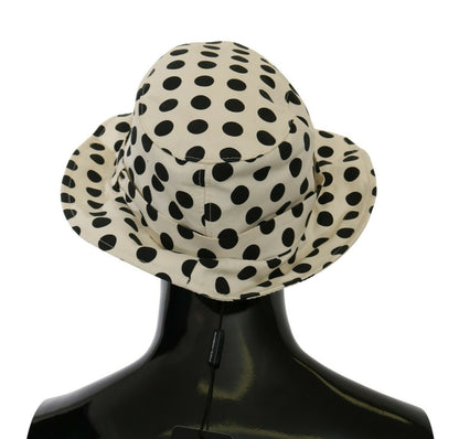 White 100% Cotton Polka Dot Design Trilby Hat