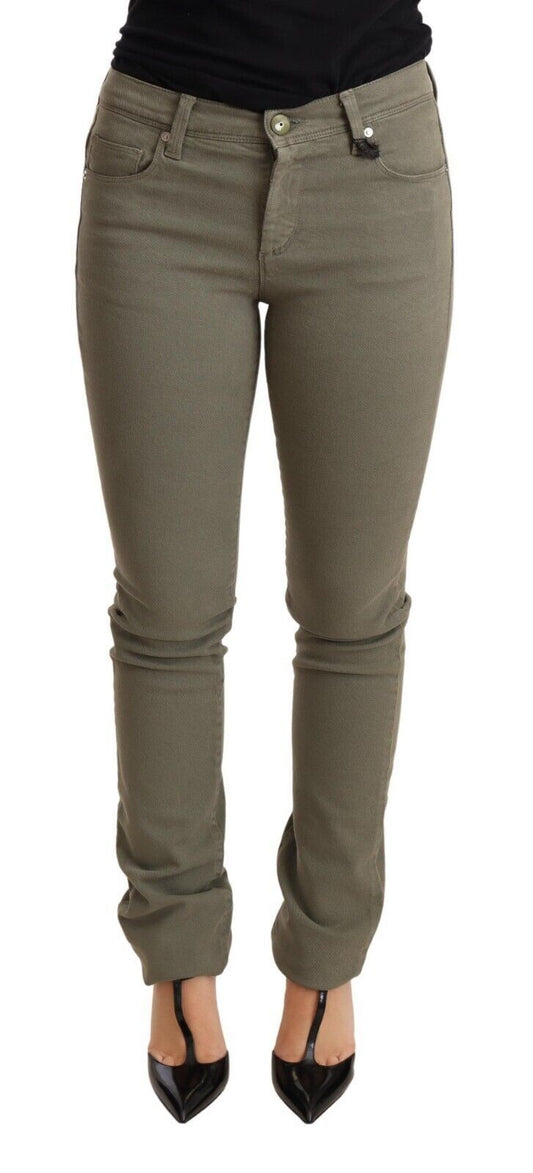 Green Low Waist Skinny Slim Trouser Cotton Jeans