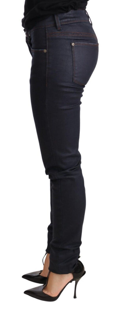 Blue Low Waist Skinny Slim Trouser Cotton  Jeans