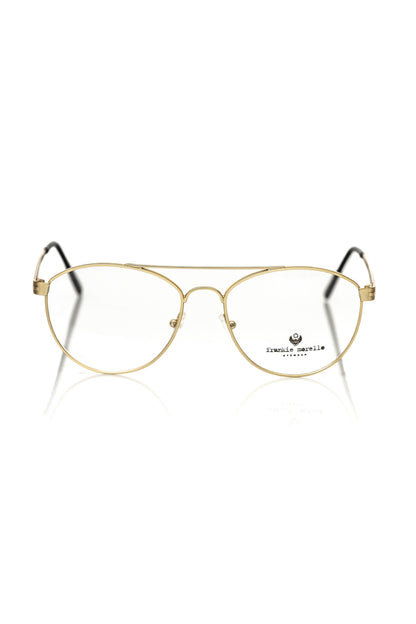 Gold Metallic Fiber Men's Frame Aviator Eyeglasses