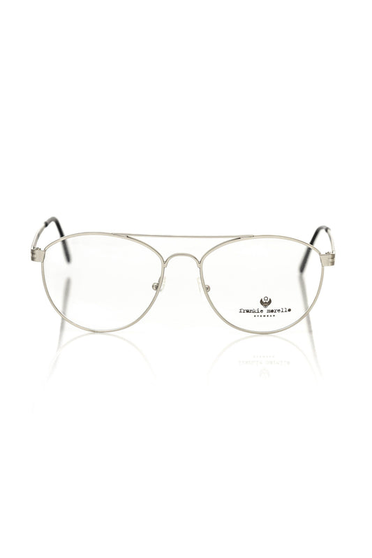 Silver Metallic Mens Eyeglass Frame