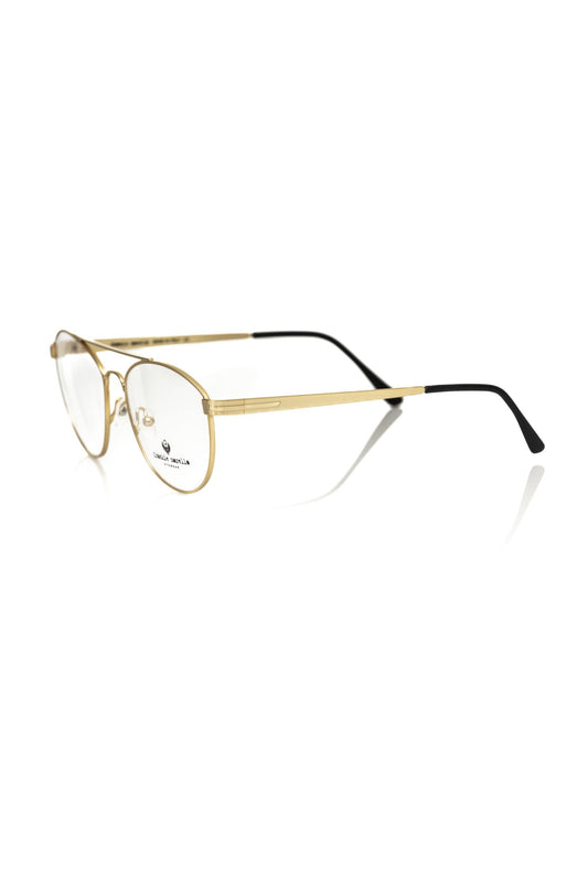 Gold Metallic Fiber Men's Frame Aviator Eyeglasses