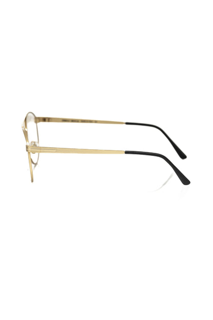 Gold Metallic Fiber Men's Frame Aviator Eyeglasses