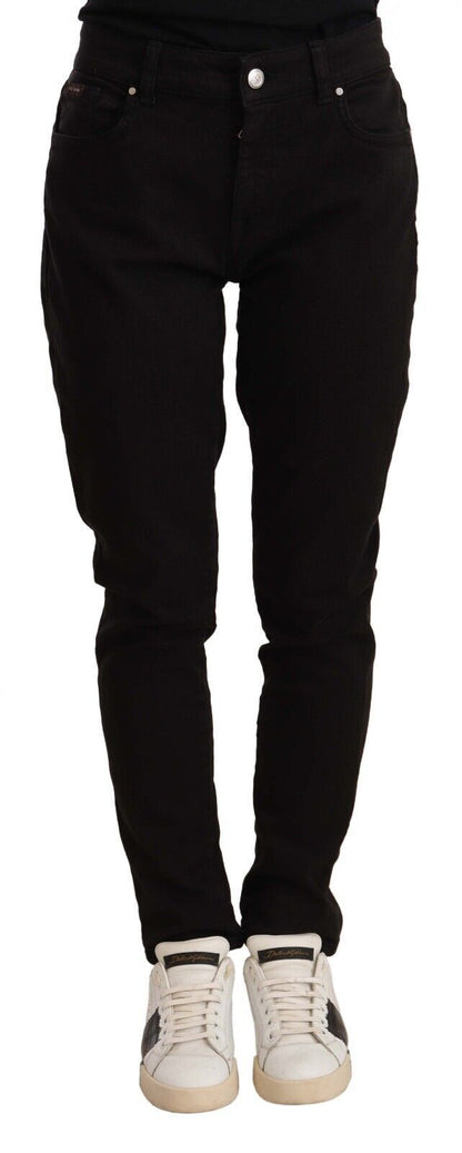 Black Skinny Slim Denim Cotton Stretch Jeans