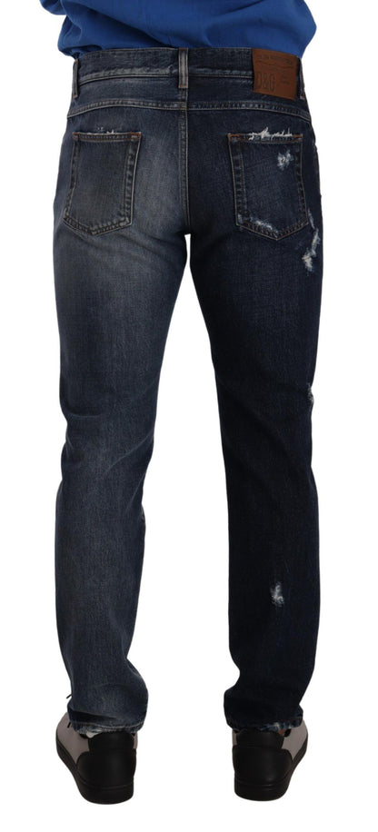 Blue Cotton Regular Denim Trousers Jeans