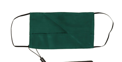 Green Silk Pleated Elastic Ear Strap Face Mask