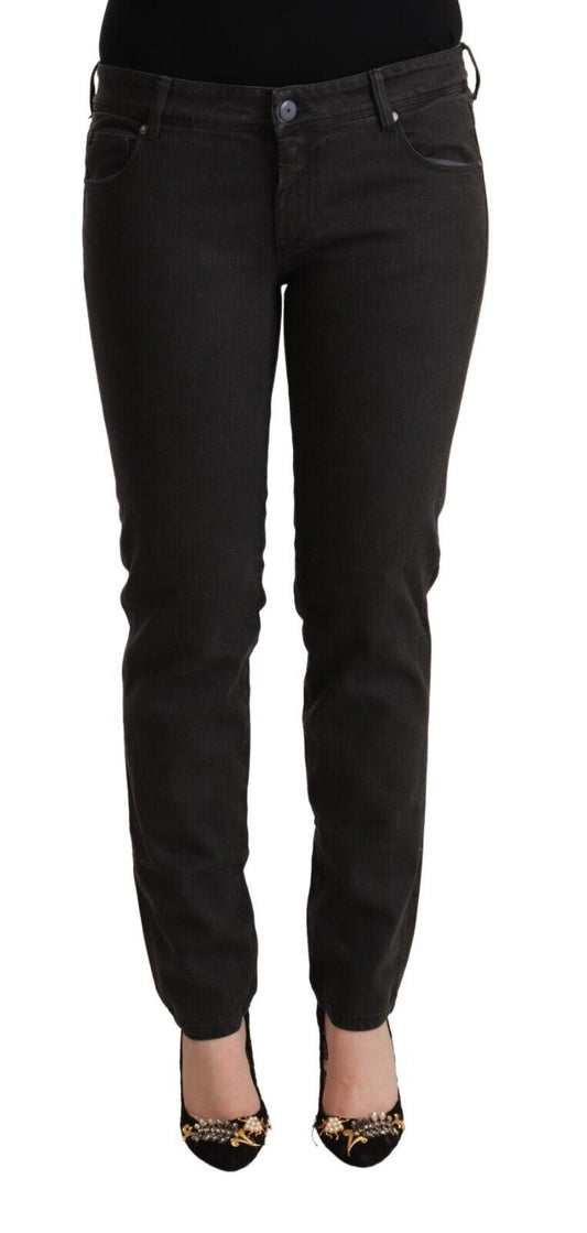 Black Low Waist Skinny Denim Cotton Jeans