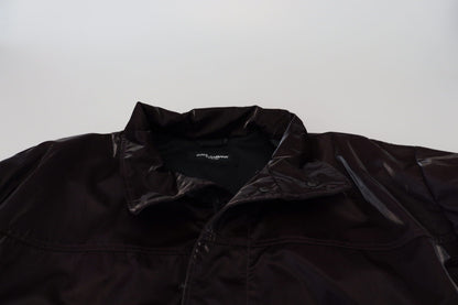 Bordeaux Nylon Collared Men Coat Jacket